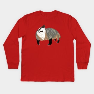 Western American Badger Kids Long Sleeve T-Shirt